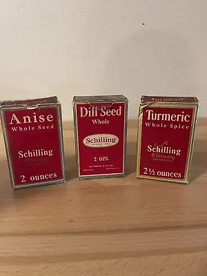 Vintage Schilling Spices Lot Of (3) Cardboard  • $25