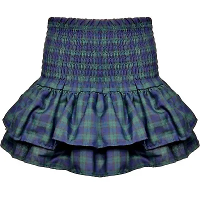 Girls School Skirt Double Ruffle High Waist Elasticated Sports Dance School • £8.99