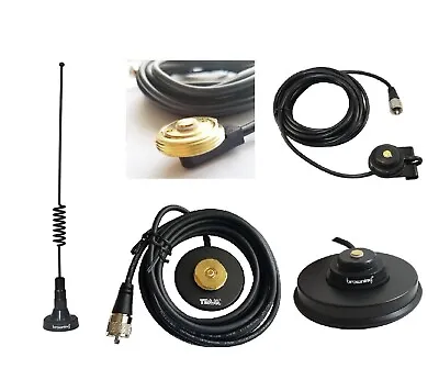 Mobile Radio Antenna 760-960MHz 3dBd Black Mount Hole Trunk Magnet PL259 BR760 • $35
