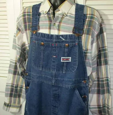 Vintage (USA) BIG MAC Square Back Bib Overalls~34x28~Blue Cotton Denim~Preowned • $37.99