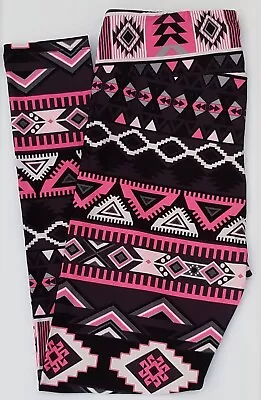 OS LuLaRoe One Size Leggings Multicolor Gray Pink Southwest Aztec Tribal NWT R22 • $8.90