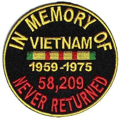 In Memory Of Vietnam Veterans Never Returned Patch • $3.48