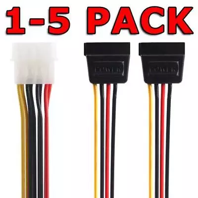 $9.45 • Buy 4 Pin IDE Molex To 2 X Dual SATA Power Cable Y Splitter Female HDD CD Adapter
