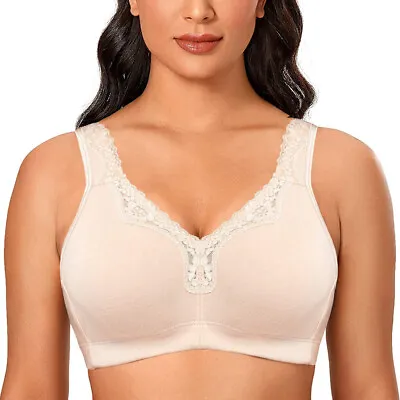 Women's Minimizer Wireless Cotton Plus Size Full Coverage Unlined Support Bra • $14.56