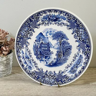 Myott Cambridge Old England Blue Transferware Plate Cottage Farmhouse Display • £7