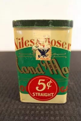 Vintage Niles & Moser Cigar Can With NRA Member War Stamp • $22