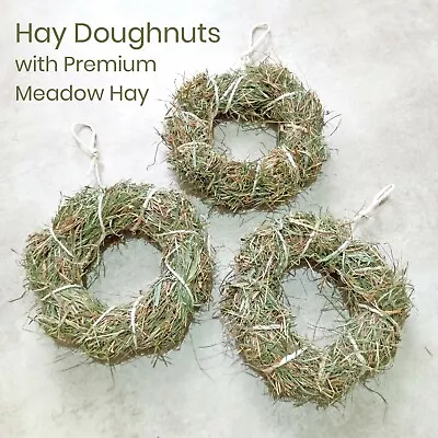 Meadow Hay Wreath Ring Chew Toys Treats - Rabbits Guinea Pigs Boredom Breaker • £1.99