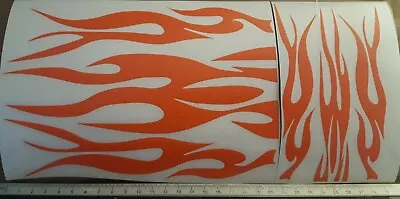 Flames Helmet/tank Stickers Decals Motorcycle Racing Orange Gloss 125 600 1000 I • £5.99