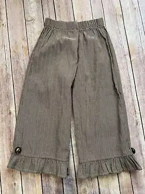 Matilda Jane Size 8 Westside Henrietta Herringbone Ruffle Pants Brass Buttons B8 • $32.99