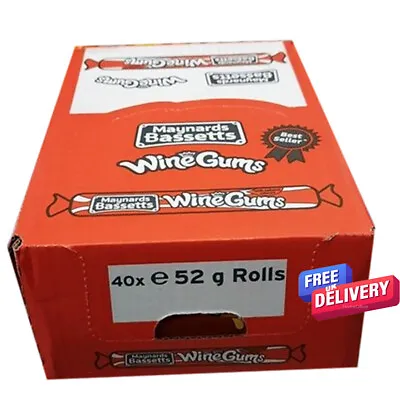 Maynard Bassetts Wine Gums 40 Rolls  Bassets • £33.95