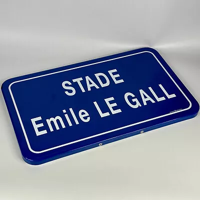 Vintage French Blue Enamel Street Sign X Large Plaque Of Stade Emile Le Gall • $57.27