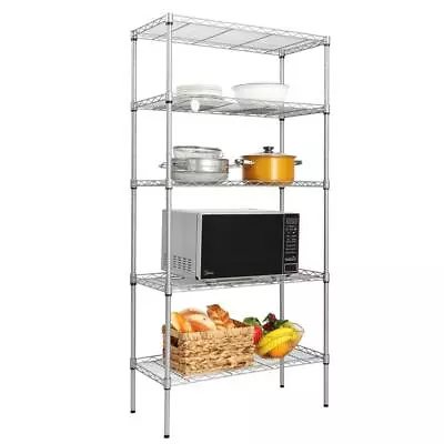 5 Level Garage Wire Shelving Adjustable Steel HeavyDuty Unit Storage Shelf • $39.90