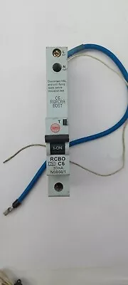 WYLEX 6 AMP CURVE C 6 KA 30 MA RCBO TYPE A NSBS6/1 • £10.99