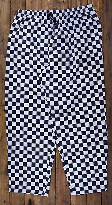 Chefs Catering Polycotton Black & White Checked Trousers Unisex X-Large SECOND • £12.99