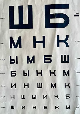 ✅50’s Soviet Optical Eye Chart Test Ussr Russian Optometrist Optician Vintage • $495