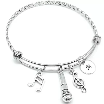 Microphone Charm Bracelet Jewellery Gift Singing Singer Music Teacher • £9.99