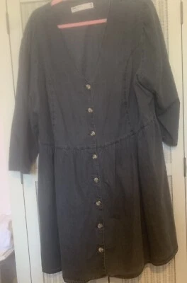 £8 • Buy ASOS Faded Grey Denim Dress Size 24