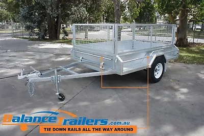 8x5 Galvanised Fully Welded Box Trailer With 600mm Cage & BRAKE ATM 1400KG • $2850