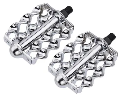 New Bike Bicycle Double Square Twisted Butterfly Pedals 1/2 Chrome. • $45.98