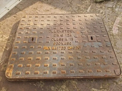£100 • Buy Cast Iron Manhole Drain Cover And Frame 645mm X 495mm Clark Steel En124