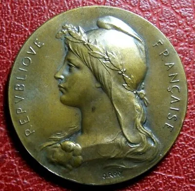 Art Nouveau Marianne As Peasant Medal By Louis-Oscar Roty • $49