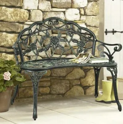 Garden Bench Vintage Cast Iron Metal Patio Furniture Antique Style Park  • $159.99
