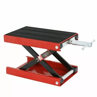 1100 LB Red Motorcycle Scooter Crank Stand Mini Scissor Lift Jack ATV Dirt Bike • $56.58