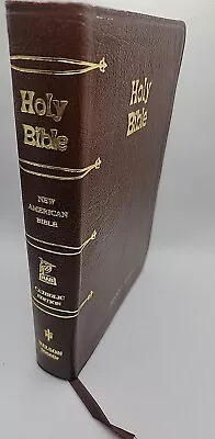 Vintage 1971 Nelson Study Bible New American Catholic Leather VERY NICE With Box • $124.95