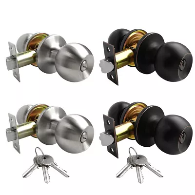 Home Door Knob Lock Handle Entry Privacy Passage Dummy Home Lock Set Hardware • $6.64