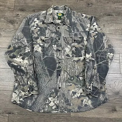 Cabela's Camo Button Up Shirt Mens XL Chamois Mossy Oak Break Up Camouflage • $24.95