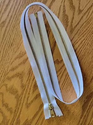 New YKK White 36  #5 Separating Metal Zipper  • $6