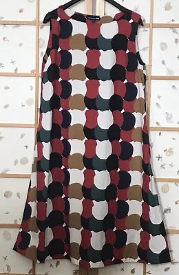 Marimekko Uniqlo A-Line Midi Dress Abstract Dot Print Sleeveless Pockets Medium • $36.75