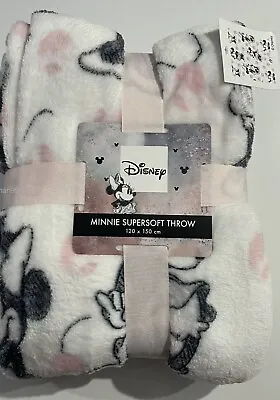 Disney Minnie Mouse Super Soft Fleece Throw Blanket Gift 120cm X 150cm Primark • £28