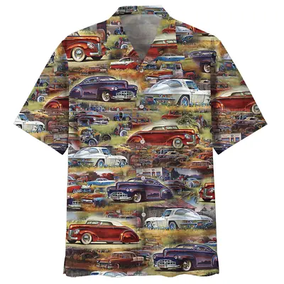 Car Hawaiian Shirt Vintage Car Hawaiian Shirt Short Sleeve Hawaiian Shirt S-5XL • $29.95