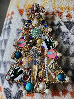 Vintage Costume Jewelry Art Christmas Tree Mid-Century  OOAK • $15.99