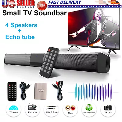 Surround Sound Bar 4 Speaker System Wireless BT Subwoofer TV Home Theater&Remote • $30.99