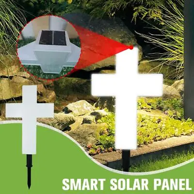 Solar Power LED Cross Light Eternal Memorial Lamp Garden Grave Cemetery H9F7 • £15.17