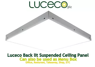 LED 600 X 600 Back Lit Suspended Ceiling Panel Light Shop Office Menu Box White • £29.95