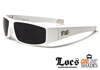 LOCS Sunglasses Sport Gangster Style Hardcore Men Women Shades WHITE Frames • $8.95