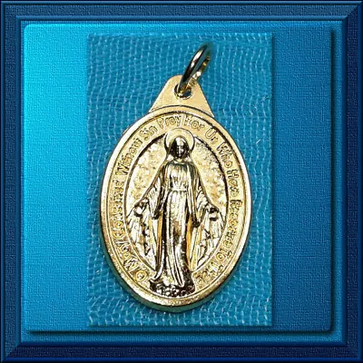 Miraculous Medal In ENGLISH Italy Catholic Gold Plated Medal 1  Made In ITALY • $1.65