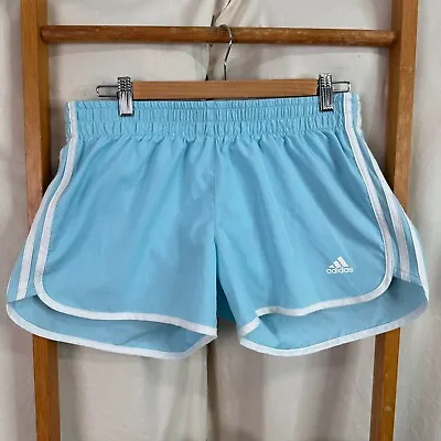 Adidas Running Shorts Womens Medium Marathon 4  Baby Blue Sportswear • $17.95