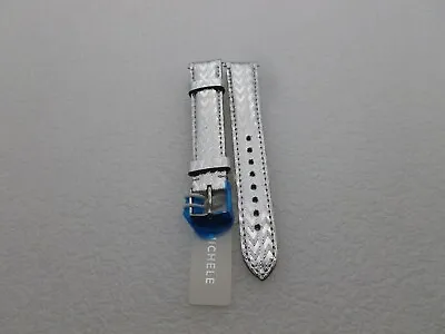 Genuine Michele 16mm Silver Chevron Watch Band Strap NEW • $24.77