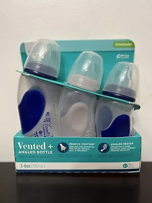 Evenflo Advanced + Angled & Vented 3 Bottles - Navy And Grey (3-6 Oz) Feeding • $24.95