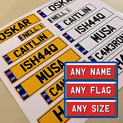 £2.85 • Buy KIDS PERSONALISED NUMBER PLATES FOR TOY RIDE ON CARS TRUCKS JEEPS 140mm X 35mm