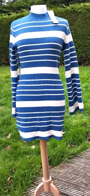 MinkPink Linework  Stripped Dress  Blue And White Size Small • £20