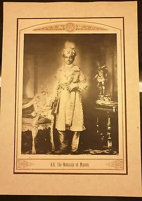 India Photograph MAHARAJA OF MYSORE - Deen Dayal - Air India 13in X 9in • $26.99