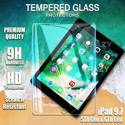 For Apple IPad 5th 6th Gen 9.7  5 6th Generation Tempered Glass Screen Protector • $9.75