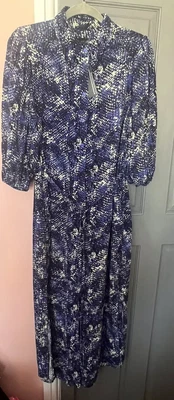 £19.99 • Buy M&S Snake Print Collar Shirt Midi Dress Size 10 RRP£45 New