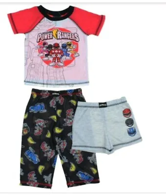 $11.95 • Buy Saban Power Rangers Boy's Size 2T Red Gray PJ Pajama Tee Shirt Pants Shorts Set
