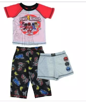 $9.95 • Buy Saban Power Rangers Boy's Size 2T Red Gray PJ Pajama Tee Shirt Pants Shorts Set